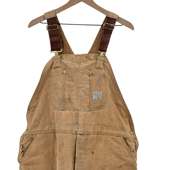 Vintage 80s Carhartt Workwear Overalls Double Knee Union Tag Made USA | 42 x 30 - Picture 6 of 12